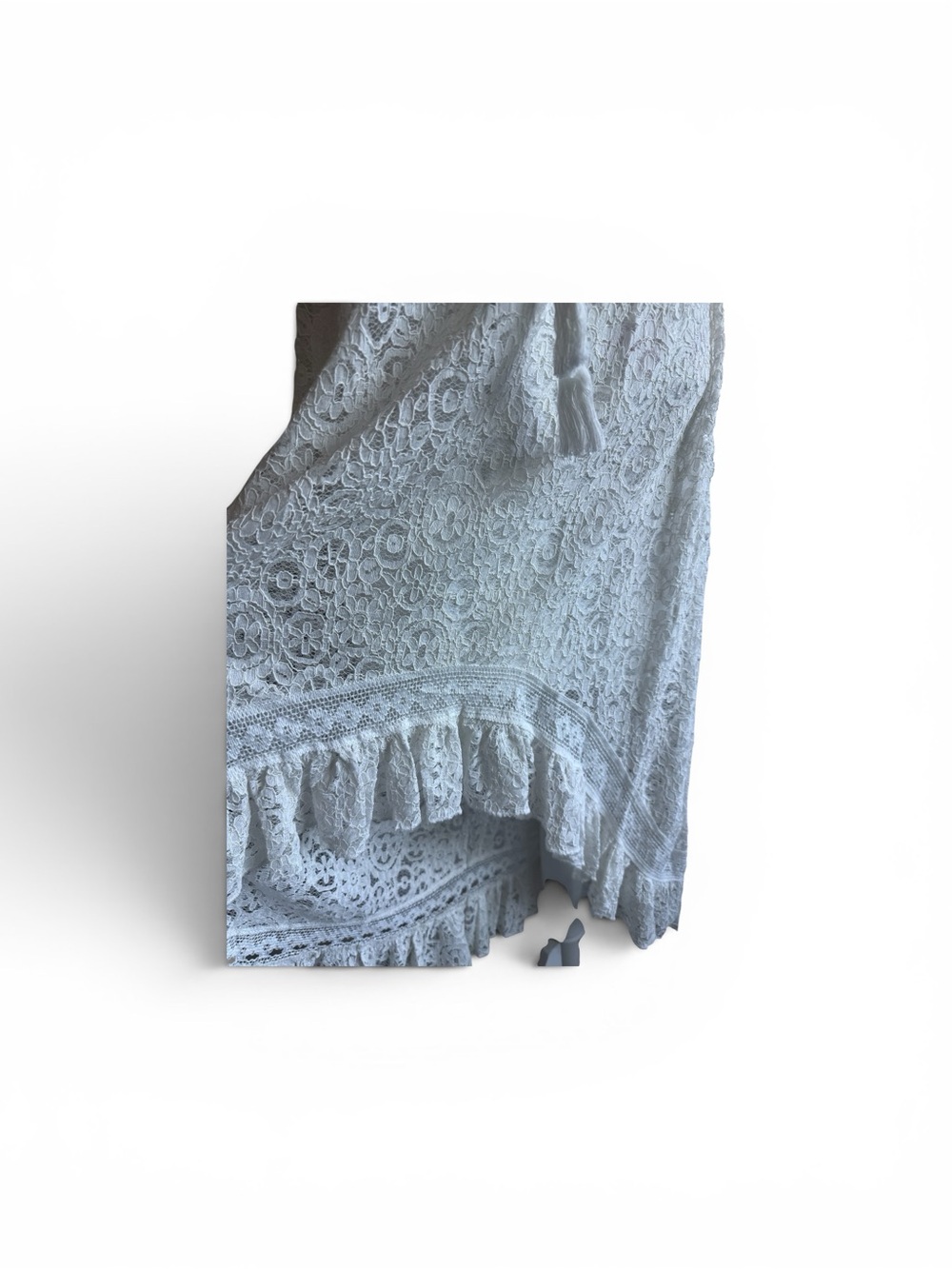 🇮🇹🍋NWT MADE IN ITALY White Lace High-Low Off-Shoulder Dress - Picture 3 of 4